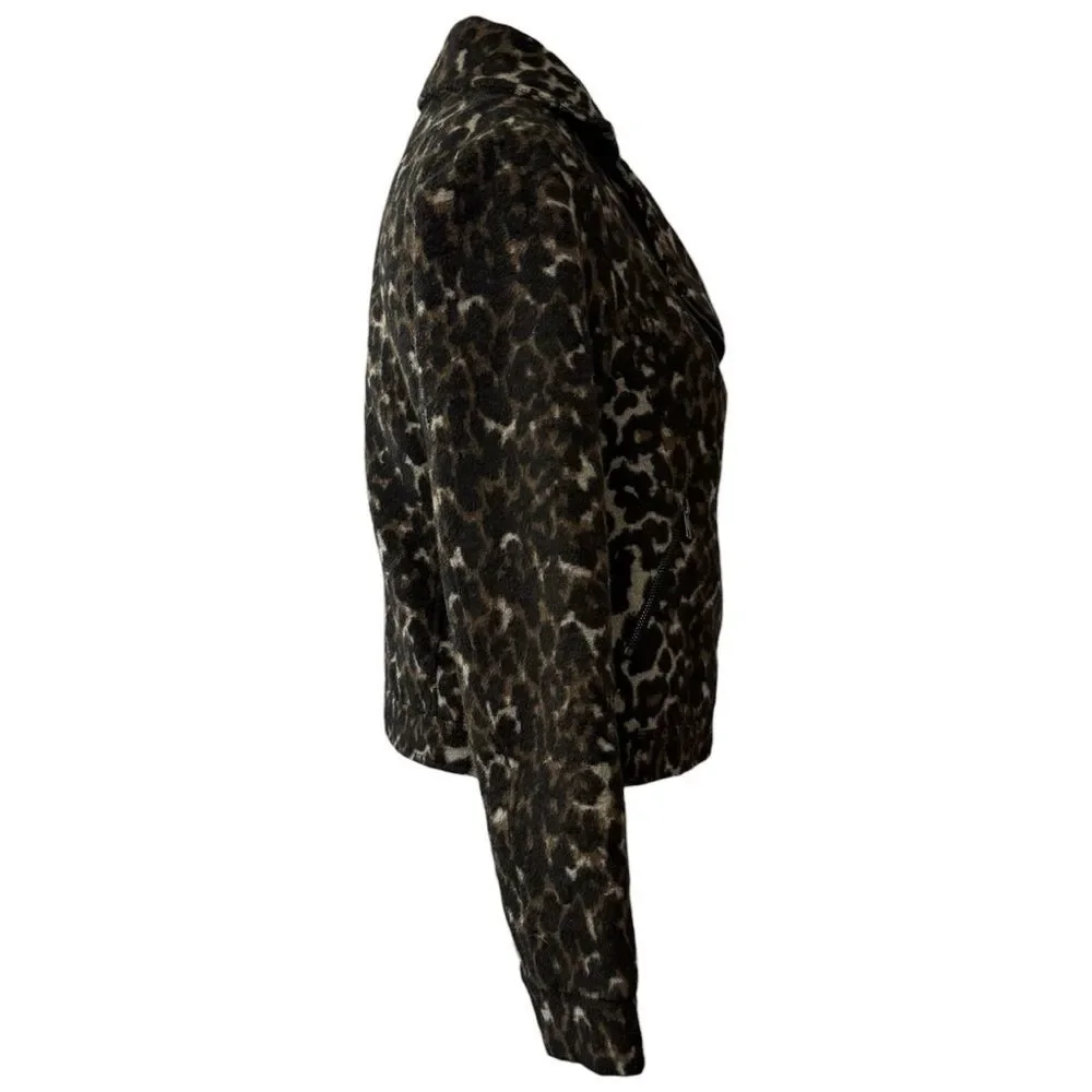 |EUC| GREYLIN {Anthropologie} Animal Print Knit Moto Zip Jacket